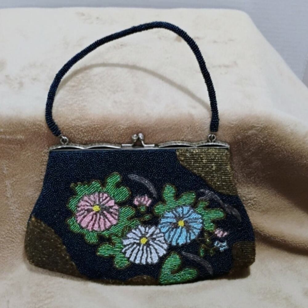 Vintage Glass Beaded Special Occasion Purse Handbag